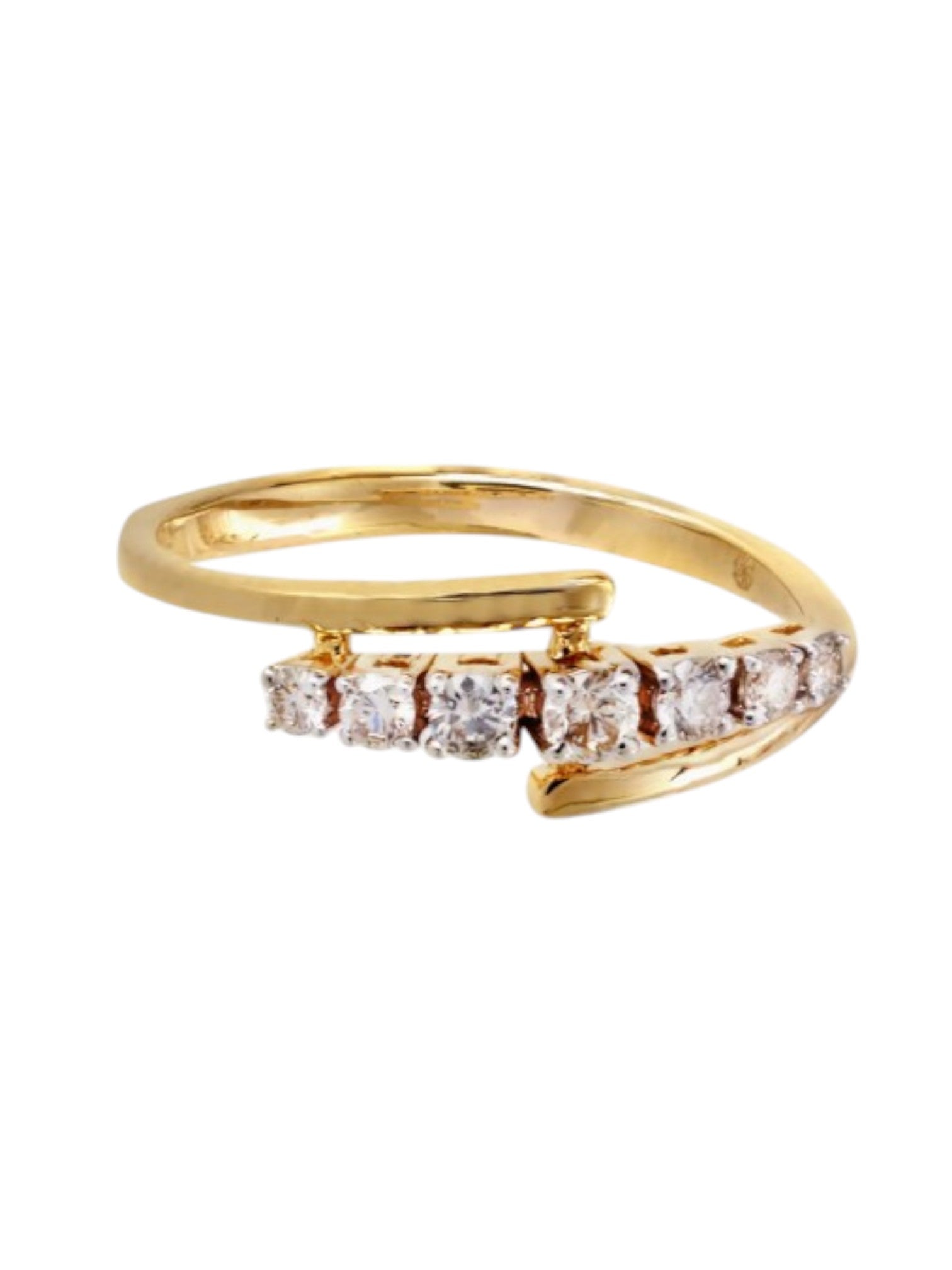 Trendy Gold Plated CZ Stone Light Weight Silver Ring For Women By Kesardeep